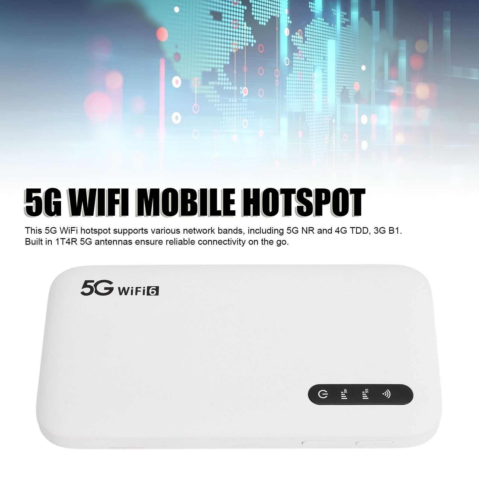 5G WiFi 6 Mobile Hotspot 5G WiFi 6 Mobile Hotspot High Speed Support 16 Devices 6100mAh Portable WiFi Hotspot Router with SIM Card Slot for Phone Tablet