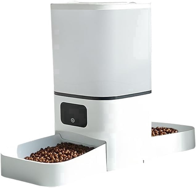 5G WiFi Automatic Feeder, Large Capacity 6L Timed Dry Food Dispenser for Cats and Dogs, APP Control & Anti-Clog Design for Multiple Pets