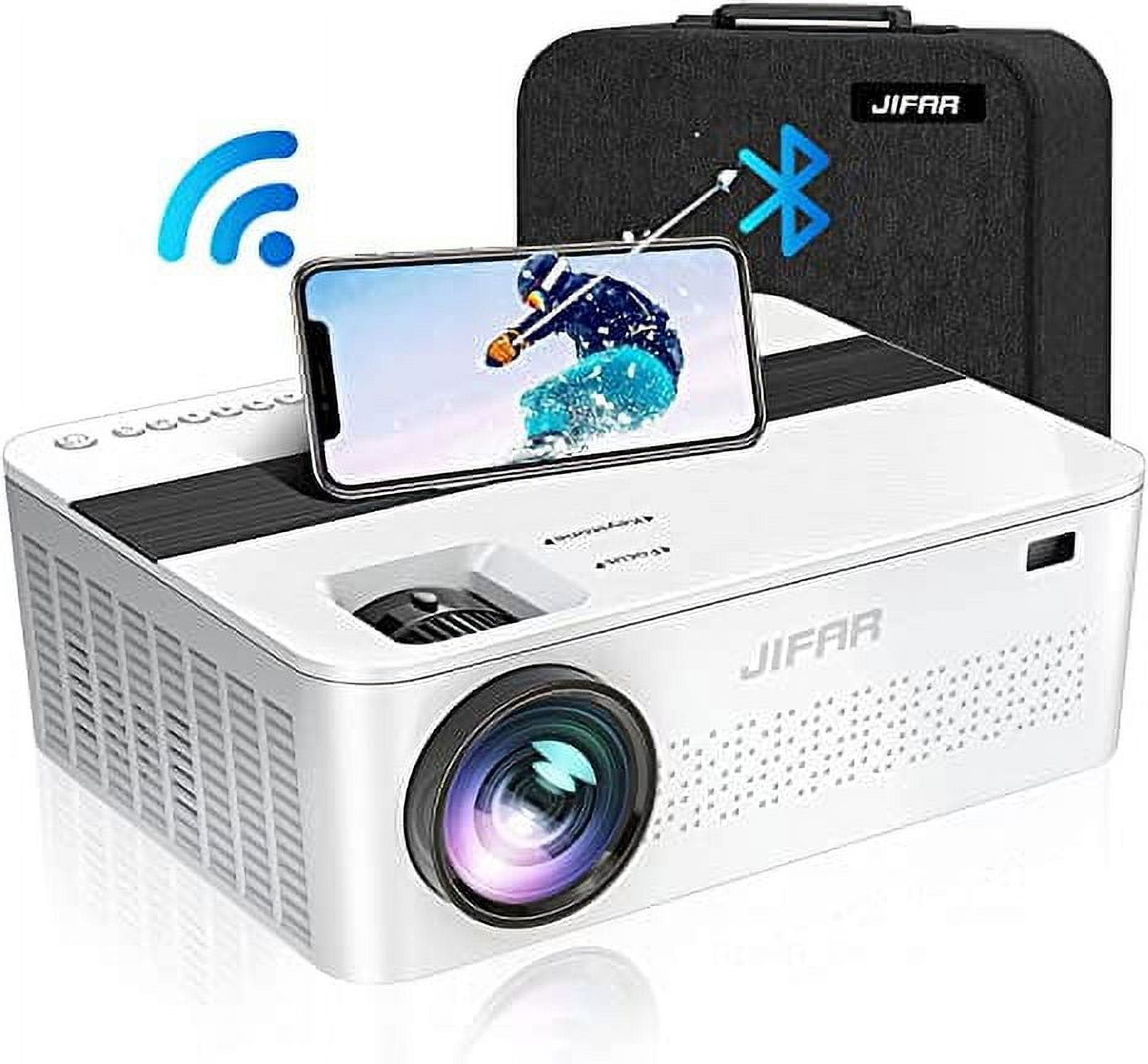 Proyector 4K con Wifi 6 y Bluetooth, proyector de película para exteriores  ABoolon 1000 ANSI 1000, altavoces de 20 W, pantalla de 500 pulgadas, zoom