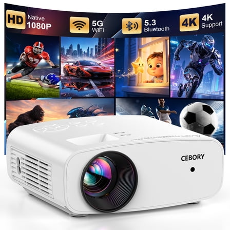 XGODY Gimbal A6 Pro Smart Projector with Apps,1080P HD,4K Support