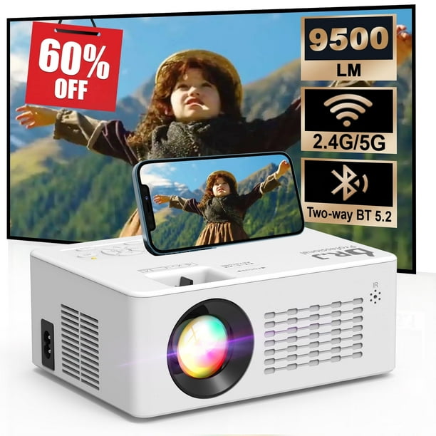 Projector, Native sale 1080P Bluetooth Projector with 100''Screen, 9500L Portable Out