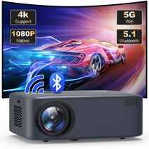 5G Wifi Projector with Bluetooth Native 1080P Projector, Full HD Projector Supported 4K , LCD Technology Home Theater Projector with HDMI Black