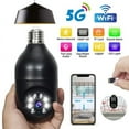 thumbnail image 1 of 5G Wifi Surveillance Camera, E27 Light Bulb Camera, Wireless Waterproof IP65, Automatic Human Tracking Night Vision Security Camera (Black), 1 of 6