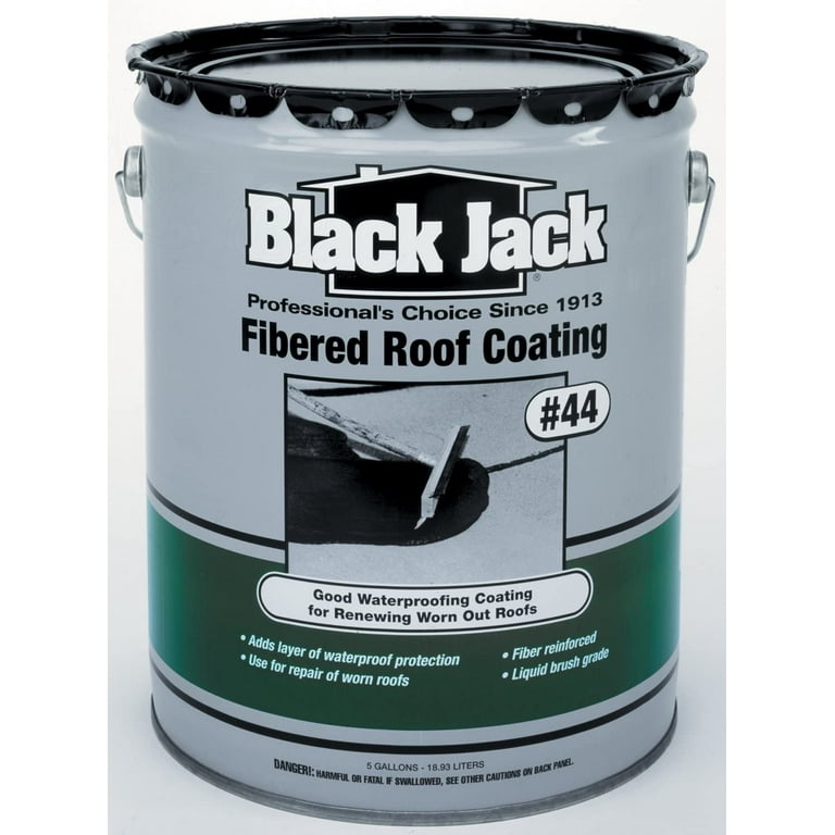 BLACK JACK 4.75-Gallon Fibered Waterproofer Cement Roof Sealant BLACK JACK 4.75-Gallon Fibered Waterproofer Cement Roof Sealant