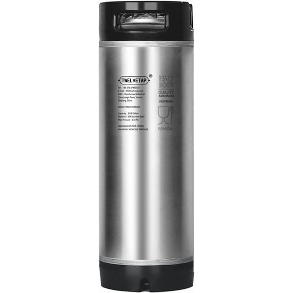 5Gal/19L Beer Keg 304 Stainless Steel Coke Syrup Milk Soda Barrel Rubber Handle Bucket Ball Lock Cornelius Style