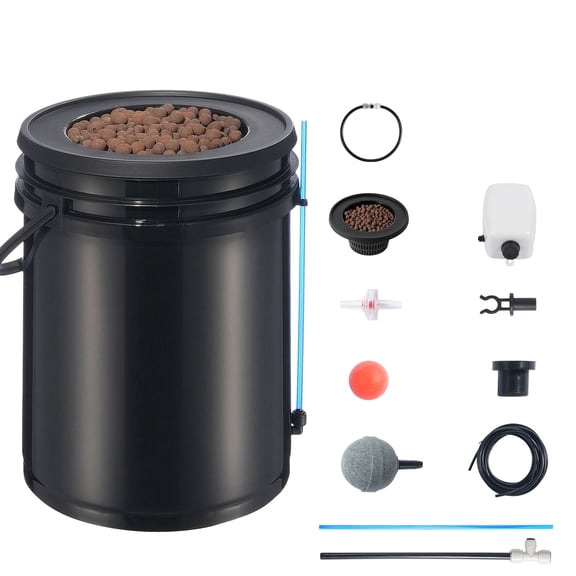5Gal DWC Hydroponics Grow System Deep Water Culture, DWC Hydroponics Grow System Deep Water Culture with Top Drip 1 Bucket 5Gal, User-friendly Design, Powerful Air Pump & Air Stones