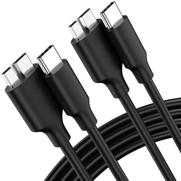 5Gbps Micro B to USB C Hard Drive Cables, 3.3FT USB C to Micro B, External Hard Drive Cable Compatible with MacBook Pro/Air, iPad/Tablet, iPhone, Samsung Galaxy S24, WD Seagate etc,2Pack