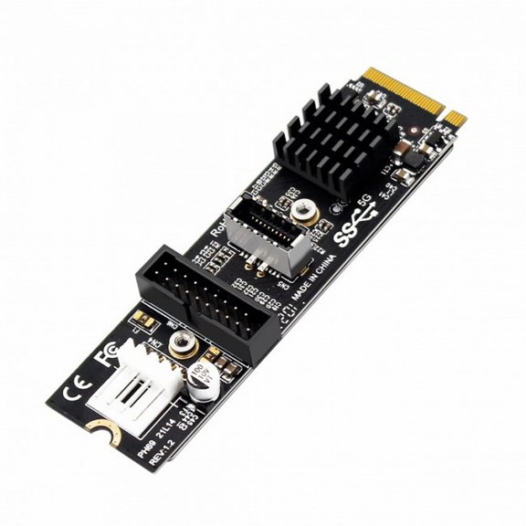 5Gbps Type-E USB 3.1 Front Panel Socket IDC & USB3.0 20Pin to NVME NGFF M-Key Express Card Adapter for Motherboard