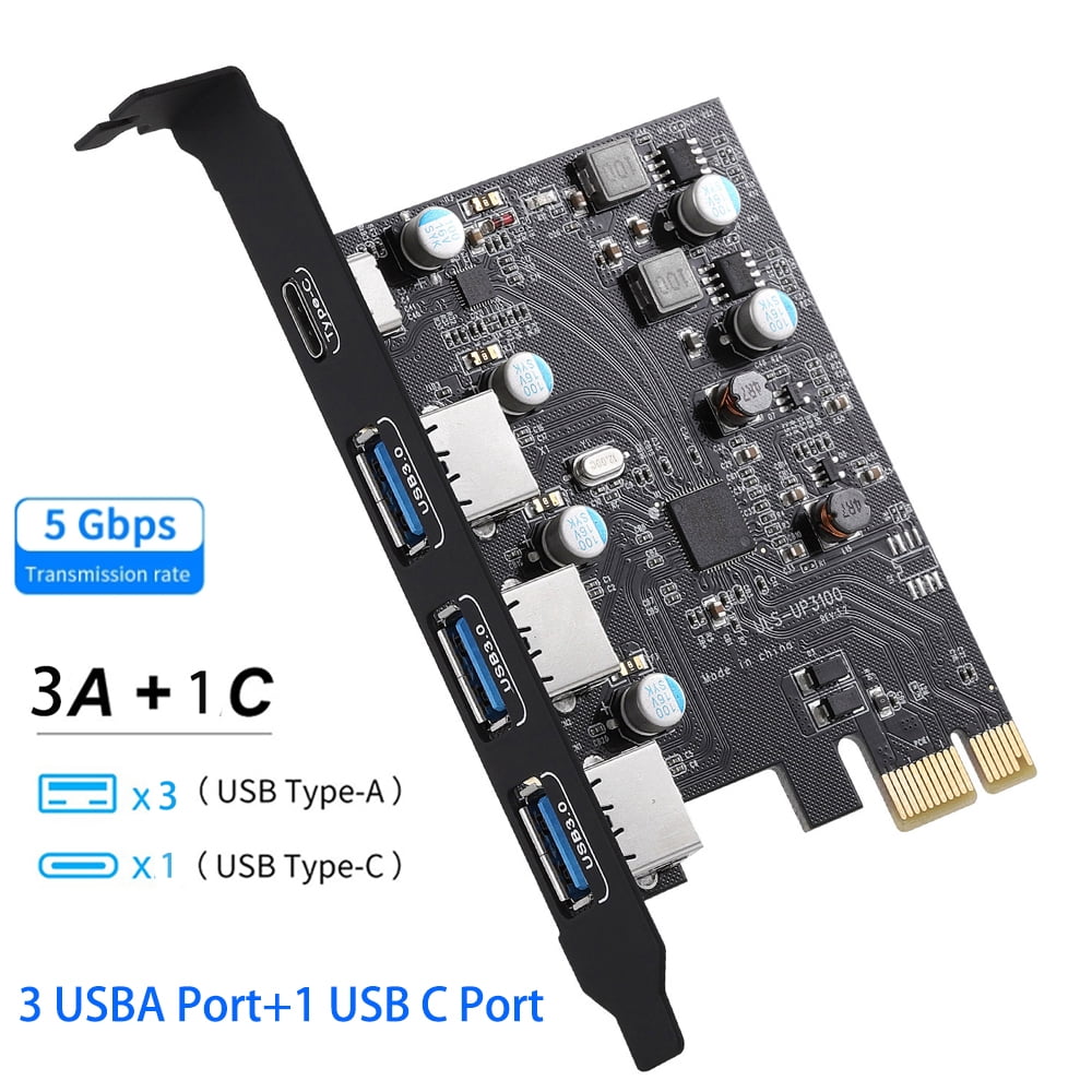 5Gbps USB 3.2 Gen1 PCI-E Card Hub, USB 3.0 PCI Express Adapter, USB3.1 ...