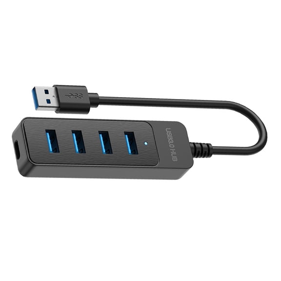 5Gbps USB3.0 Adapter with 4 Port USB Splitter for Digital Enthusiasts, Supports Fast Speed Data Transfer