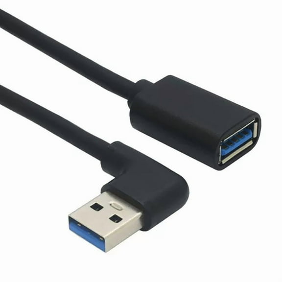 5Gbps USB3.0 Extension Cable Right/Left Angled Male to Female 90 Degree Adapter Cord for Desktop Laptop and More
