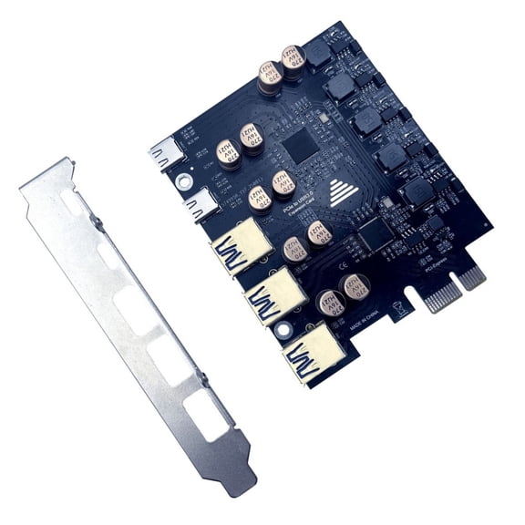 5Gbps USB3.2 Gen1 USB C PCIE Card Hub USB3.0 PCIE Board USB3.0 Adapter USB Controller Add on Cards for Desktop