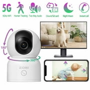 5Ghz WiFi Security Camera, ZOSI 3MP Baby/Pet Monitor, 2K 360°View WiFi Camera with PIR Motion Sensor,Pan/Tilt Indoor Camera for Home/Office, 2 Way Audio, Night Vision