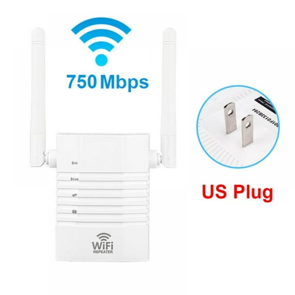 5Ghz Wireless WiFi Repeater 750Mbps Router Wifi Booster 2.4G Wifi Long Range Extender 5G Wi-Fi Signal Amplifier Repeater Wifi, White