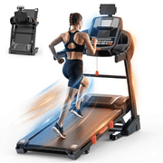 5HP Dual Motor Folding Treadmill for Home, 0 20% Auto Incline, Max 12 MPH Portable Running Machine, 300 lbs Weight Capacity, 64+7 Workout Programs, Walking & Running Treadmill