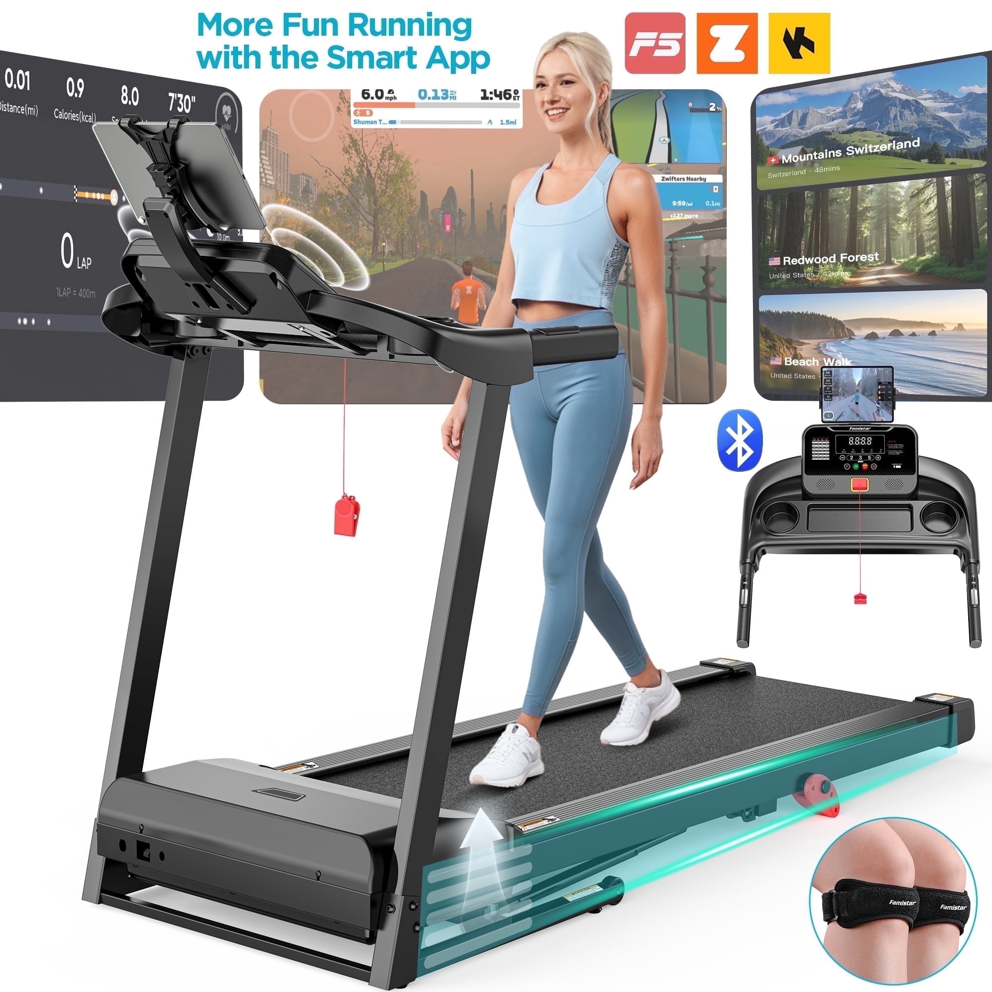 Treadmill Programmes 3HP Treadmill for Home, 300LBS Capacity Folding Treadmill w/ Incline ...