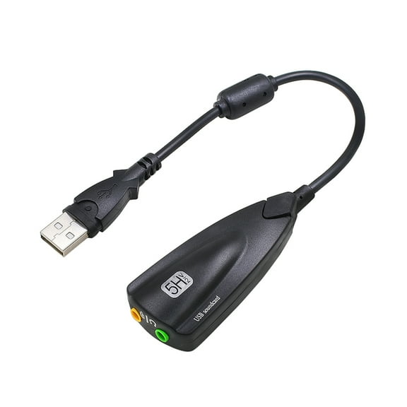 5HV2 USB External Sound Card with 3.5mm USB Adapter Headset Portable 7.1Sound Card No Driver Needed Converter