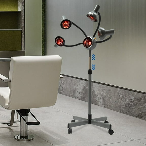 5Head Infrared Light Heat Therapy Red Lamp Salon Hair Perming Dyeing Steamer SPA