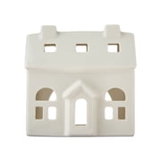 Ceramic Decorative House Christmas Tabletop Decoration, White, 5", by My Texas House