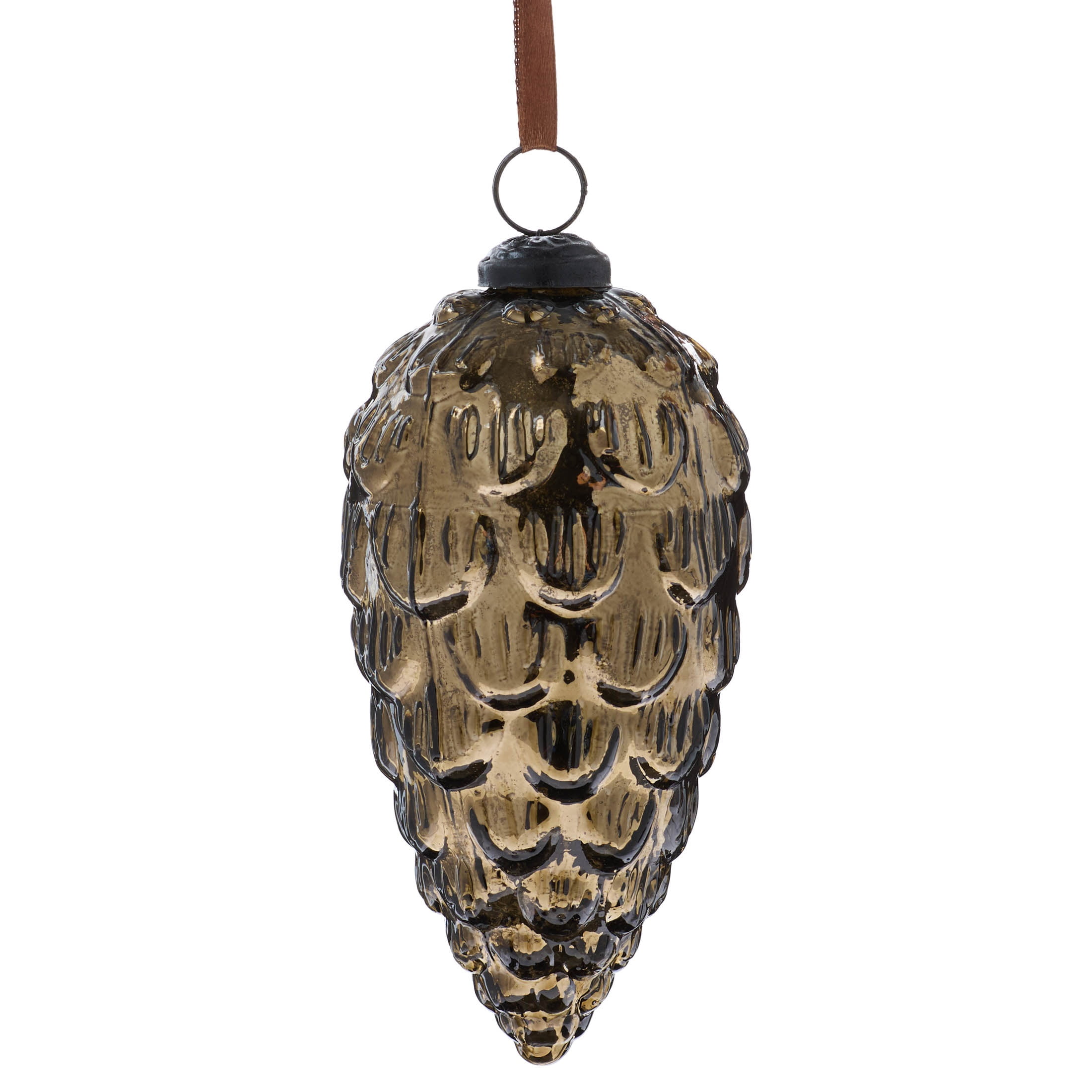 Bronze Glass Pinecone Christmas Ornament, 5", by Holiday Time