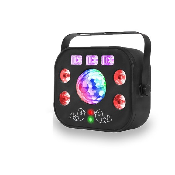 5IN1 Party Lights Effect Patterns RGBW LED Stage Strobe Lamp Magic Ball UV Black Light For DJ Disco Wedding Party Par Bar ,Easy to Carry