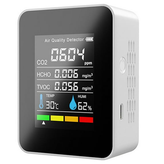 5In1 Co2 Meter Temperature Humidity Air Quality Monitor Carbon Dioxide Detector