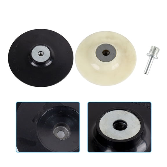 5Inch 125Mm Rubber Backing Pad Thread With Connecting Shaft For Fibre Sanding Disc Angle Grinder Power Tool Accessories White Smile Home