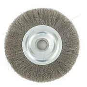 5Inch Crimped Stainless Steel Wire Wheel Brush Bench Grinder Abrasive 16Mm Hole Diamter For Deburring Rust Scale