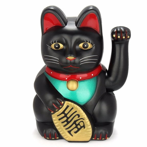 5Inch Rifeng Electric Waving Lucky Cat Ornament With Swinging Arm For Store Office Home Decor Battery Operated Plastic Figurine