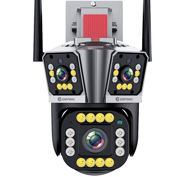 5K 12MP Outdoor Waterproof CCTV Wireless Surveillance Camera,3 Lens PTZ Wifi Camera With Auto Tracking,2-Way Audio,Night Vision