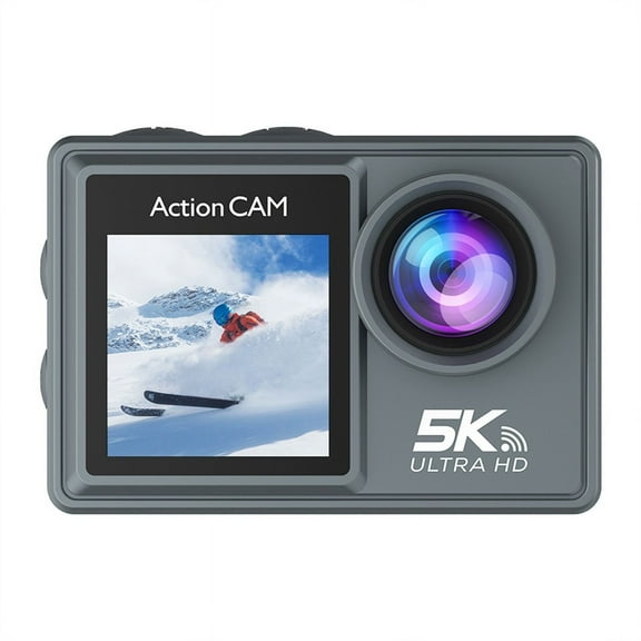 5K 30FPS Action Camera with Wifi Remote Control Electronic Image Stabilization Camera for Outdoor Diving Sports,1 x Action Camera Set,Gray Black