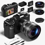 Camtryzine 5K 64MP Digital Camera with WiFi, Dual Lens, Autofocus for Photography, Compact Vlogging Camera for YouTube with 64GB Card