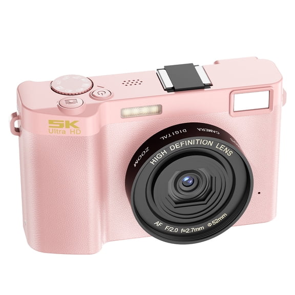 5K 64MP High Definition Mini SLR Camera, Fashion Portable Digital Camera with 13MP CMOS Compatible TF Card
