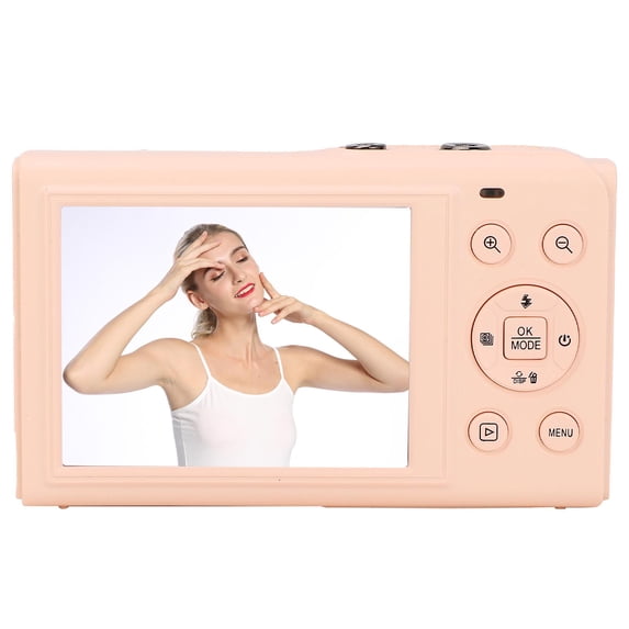 5K 80MP Digital Camera Dual Screen Autofocus 18x Zoom WiFi Compact Camera with Flash Light for Vlogging (3.94 in / 10 cm, Pink)