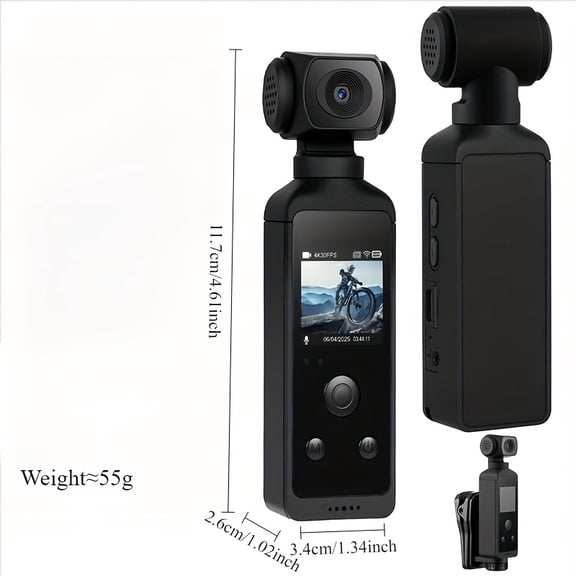 5K Body Camera with 4K Stabilizer, 128G Card, 270 View & 6-Axis EIS for Vlogging, Cycling, Skiing, Sports