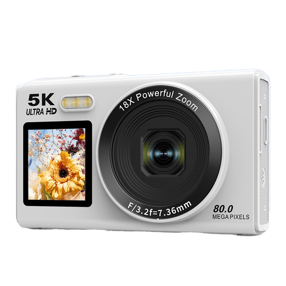5K Digital Camera, 80MP Dual-Screen Selfie Camera with WiFi & AF Auto Focus