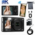 thumbnail image 1 of Ourlife 5K Digital Camera 80MP, Dual Screen WiFi Vlogging Device with 18X Zoom, Flash, 64GB Card, Point-and-Shoot for Teens Adults, Black, 1 of 10