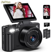 5K Digital Camera for Photography - 75MP WiFi Vlogging Camera for YouTube - UHD 18X Zoom Digital Cameras with Flip Screen 3" 180  - Travel Flash Camara for Beginners & Adults