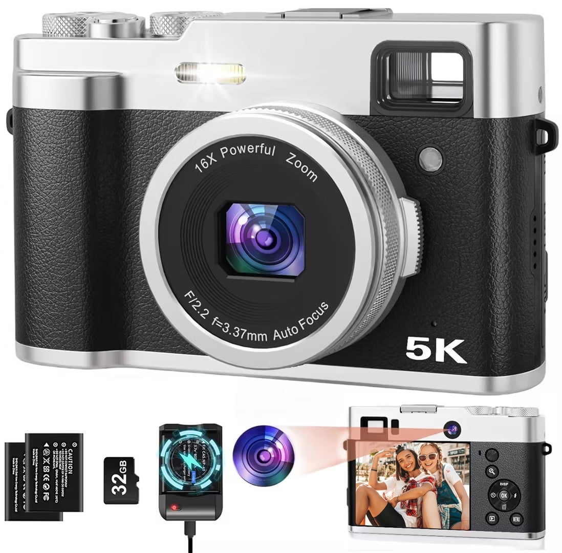 Walmart Cyber Monday Deals 2025 - brewene 5K Digital Camera, 48MP