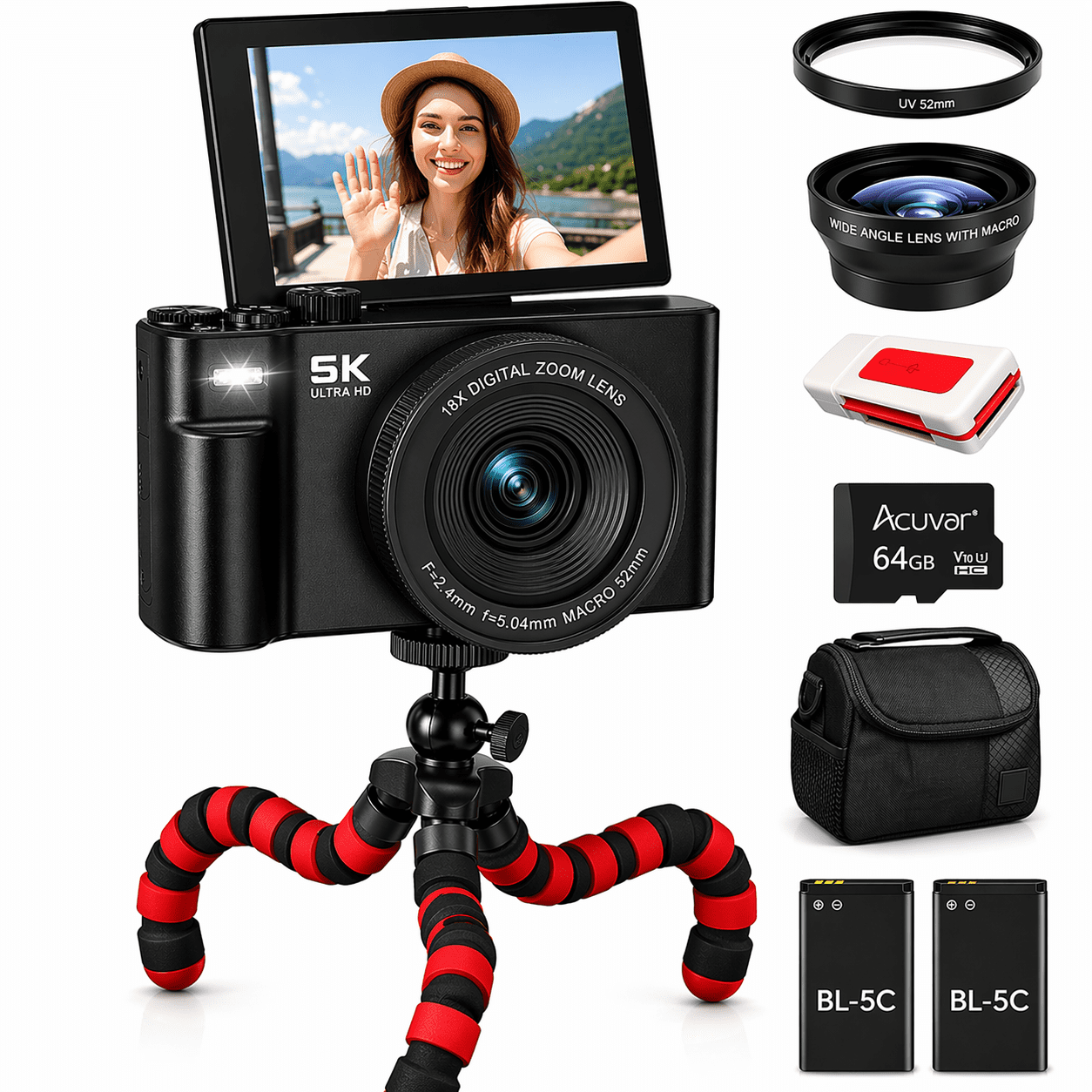 5K Digital Camera for Photography & Video – 75MP UHD Vlogging