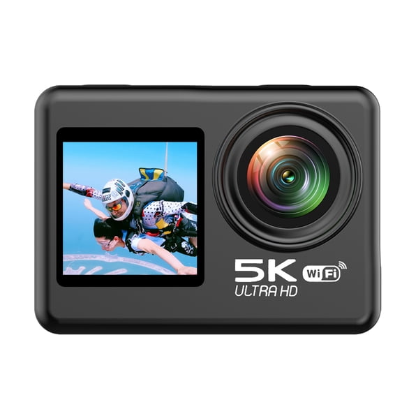 5K Dual-Screen Action Camera, 24MP Waterproof Sports Camera with WiFi & EIS