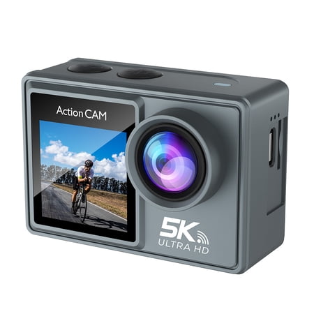 5K HD WiFi Action Camera, Waterproof Wireless Shooting Camera for Cycling Diving Fishing Underwater Use