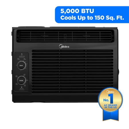 Midea 5,000 BTU Mechanical Window Air Conditioner, 150 Sq Ft, Black