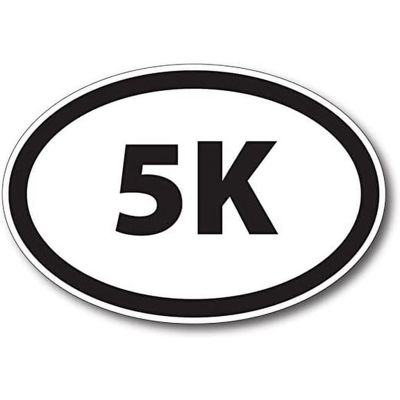 5K Marathon Black Oval Car Decal 3" x 5"
