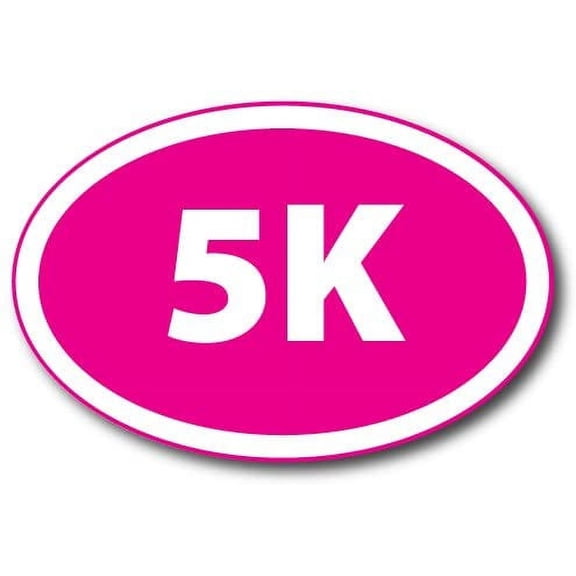 5K Marathon Inverted Pink Oval Car 3" x 5" Decal