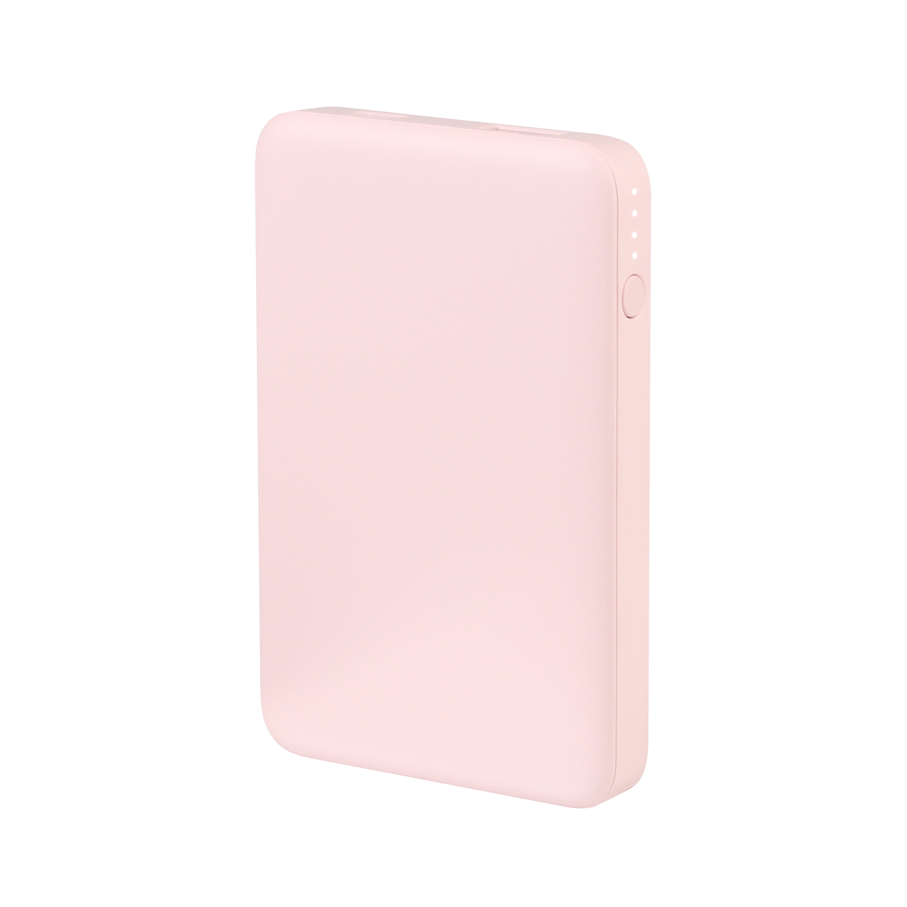 onn 5000mAh Portable Power Bank with USB-C and USB-A ports, Compact Size, LED Indicator Lights, Pink - Compatible with iPhone, iPad, AirPods, Samsung Galaxy, Note, Pixel & More