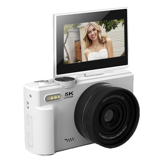 5K Photography WiFi Vlogging UHD Autofocus 3 Inch 180 Degree Flip Screen 18X Zoom 75MP Digital Camera with 32GB SD Card