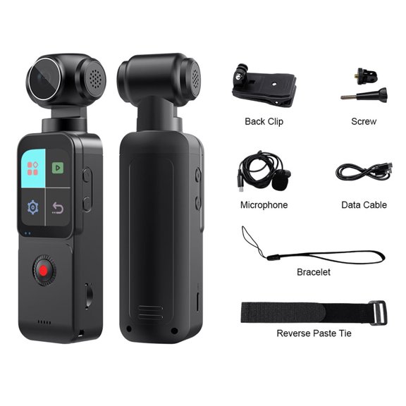5K Pocket action Camera,Handheld sports camera,Automatic rotation 270 Rotation Wide Angle Lens action Camcorder,with Touchscreen with face recognition autofocus for Sport Vlog YouTube TikTok