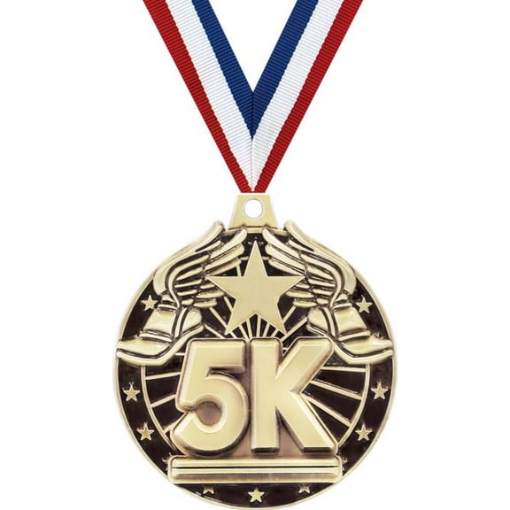5K Race Medals, 2" Gold Diecast 5K Race Medal Award 10 Pack