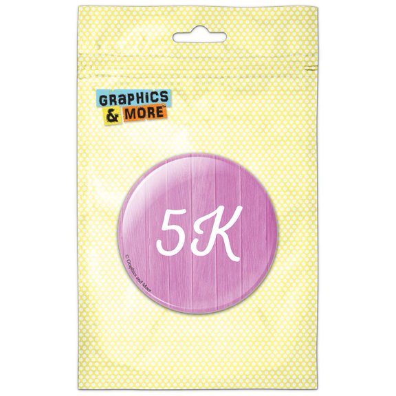 5K Runner Fitness Wood Planks Pink Refrigerator Button Magnet